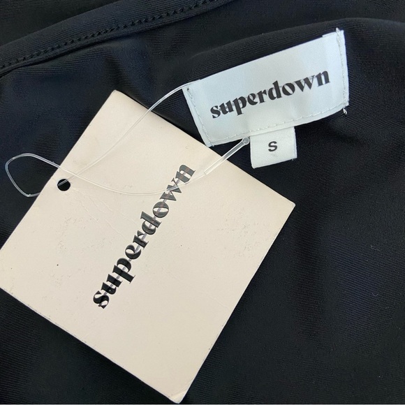 Superdown Rumer Asymmetrical Mini Dress in Black - Picture 6 of 10